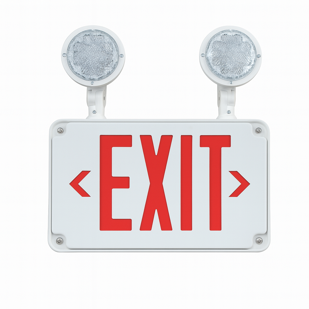 Exit Sign Emergency Combo Wet Location