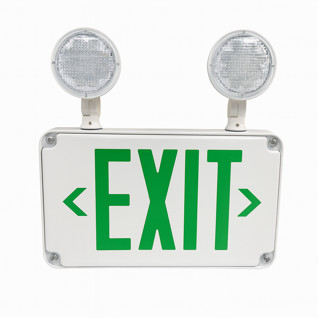 Exit Sign Emergency Combo Wet Location